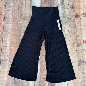 Stradivarius black striped bohemian wide leg pants women's medium